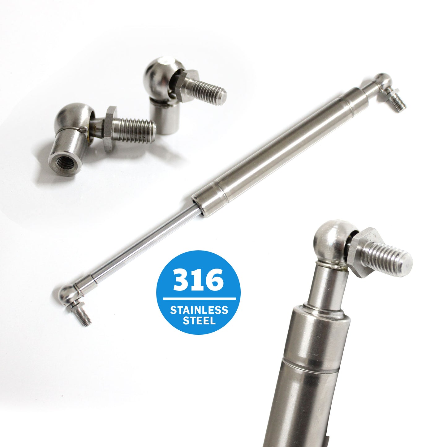 Stainless Steel Universal Gas Strut Spring 200-500mm Multi Purpose 100N-500N